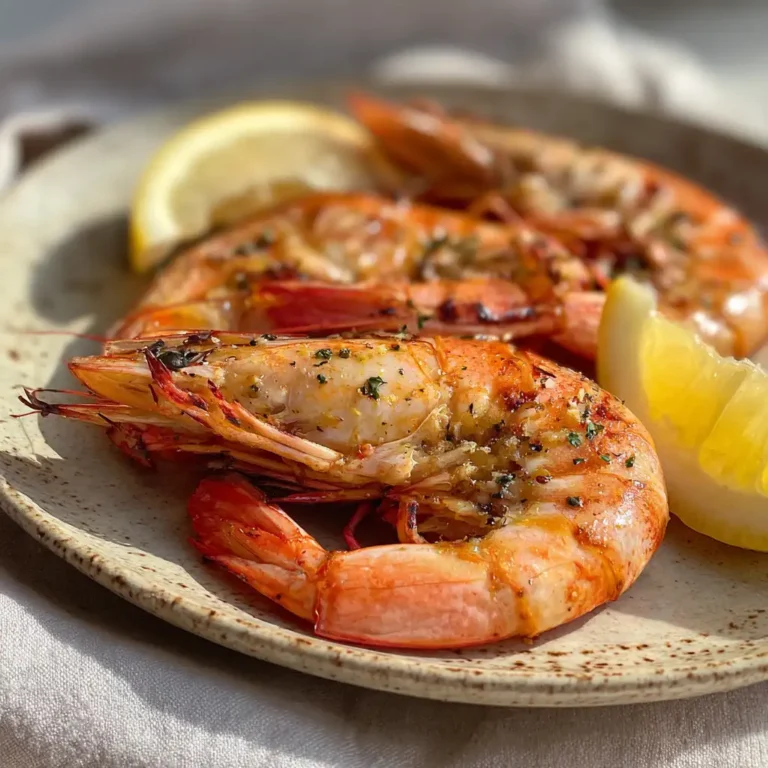 Cooked rock shrimp with lemon wedges