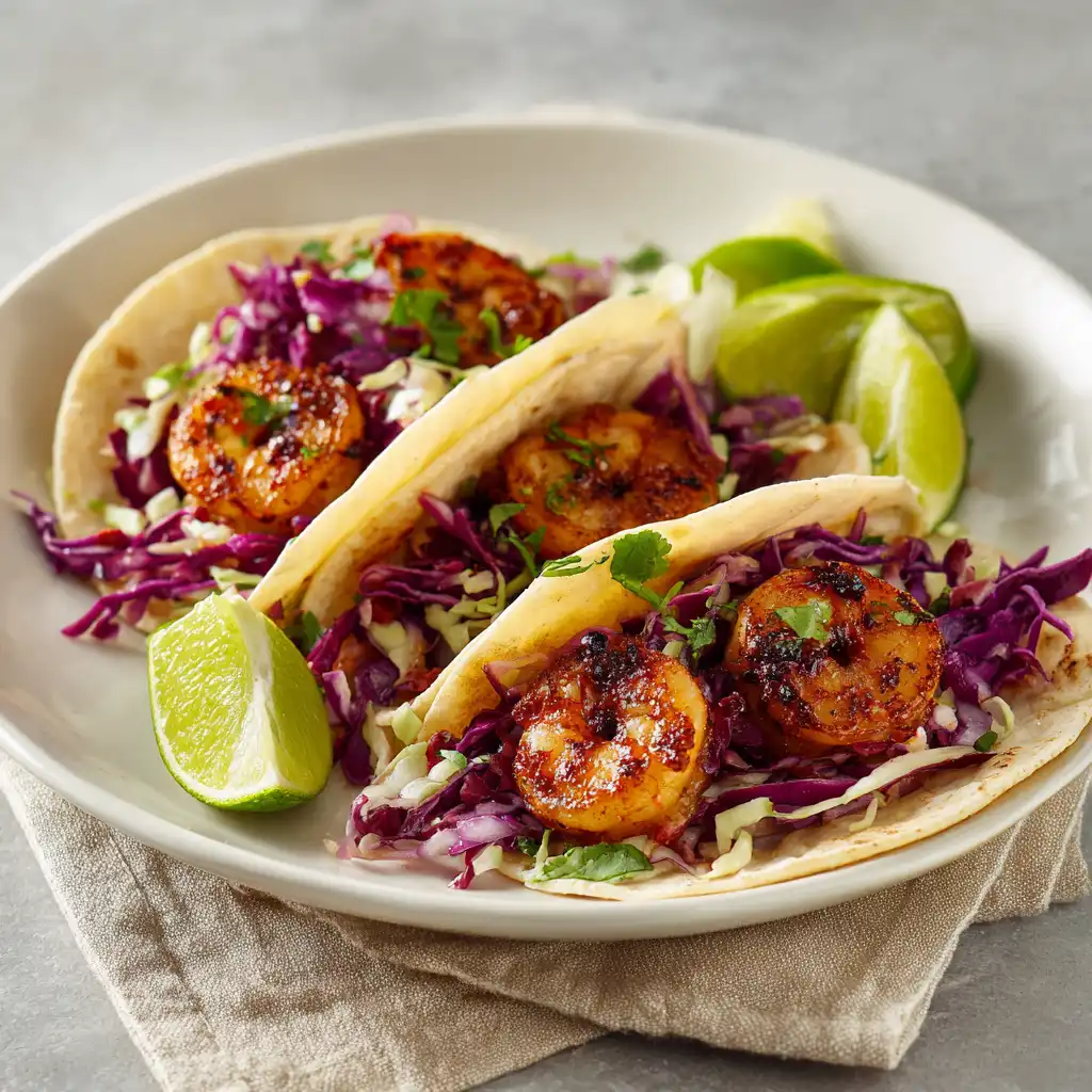 spicy shrimp tacos with slaw recipe featured image